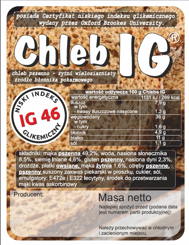 Chleb IG etykieta